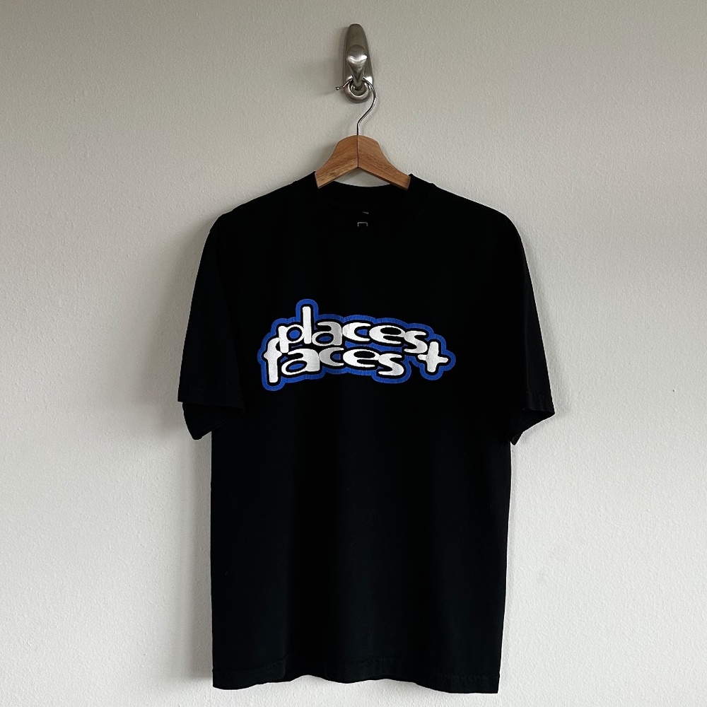 Places + Faces Black, White & Blue Tee Size Small